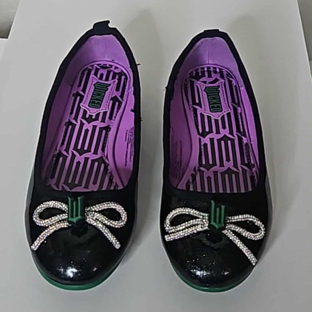 Wicked Elphaba Black Glitter Ballet Flats